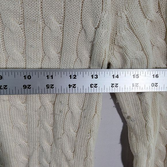 GAP Winter White Cable Knit Long Sleeve Pullover Teens Sweater  Womens  Size S - Picture 8 of 8